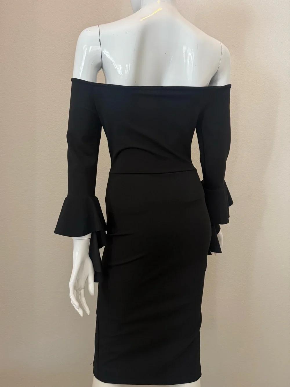 Missguided Black Off Shoulder Dress with Blue Rose Embroidery - Picture 4 of 7